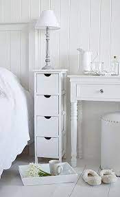 The Dorset Slim Bedside Table With Four Drawers A Narrow Bedside Table Only 25cm Wide Perfect For White Bedside Table Small Bedside Table Side Tables Bedroom