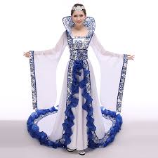Buy Tang dynasty royal blue and white fairy tail costume ancient ...