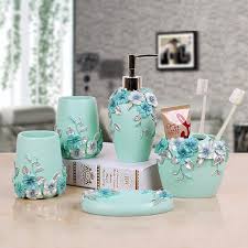 Enjoy a bathroom update with ease, all while saving money with the help of our new venezia series bathroom accessory set. Amazon Com Luant Bathroom Accessories Set 5 Piece Bathroom Gift Set Features Soap Dispenser Pump Toothbrush Holder Tumbler Soap Dish Durable Bath Set Decorating Ideas Blue Home Kitchen