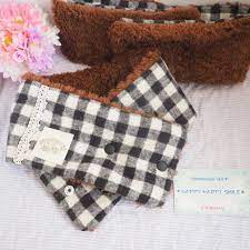 ふわふわ暖かネックウォーマー チェック チョコ ネックウォーマー ハンドメイド 生地