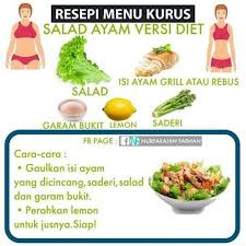 Ayam grill merupakan menu hidangan ayam yang sihat dan sesuai untuk diet. Kurang Manis Resepi Menu Kurus Kredit Nm Nurfarahin Farhan Facebook