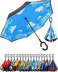 Bagail Double Layer Inverted Umbrella Reverse Folding Umbrellas Windproof Uv Protection Big Straight Umbrella Umbrella Wind Resistant Umbrella Folding Umbrella