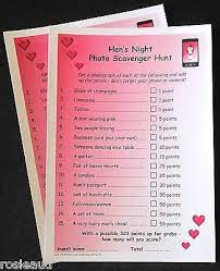 Bridal Shower Hens Night Photo Scavenger Hunt Game 20 Cards Included Hen Night Ideas Hens Night Bachelorette Decorations