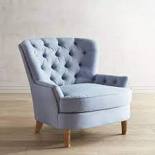 Eliza Chambray Blue Chair Armchair Blue Bedroom Armchair Bedroom