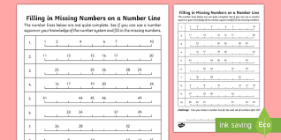 Missing number worksheets for preschool. Filling In Missing Numbers On A Number Line To 50 Worksheet