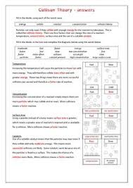 Collision Theory Worksheet Chemistry Worksheets Collision Theory Teaching Chemistry