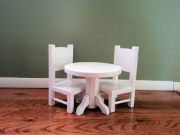 Round Table And Chair Set For American Girl Doll Or Any 18 Inch Doll Round Table And Chairs Table And Chair Sets Chair Set