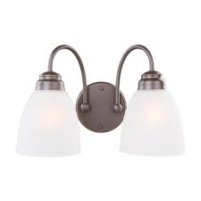This sleek and contemporary vanity light can be installed facing upward or downward depending on your needs. Wall Fixtures 2 Light Traditional Bathroom Vanity Rubbed Bronze Finish Tea Stained Glass Home Garden