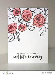 Bamboo Rose Stamp Set Calligraphy Cards Flower Drawing Watercolor Cards