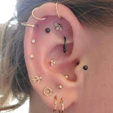 Black And White Cubic Zirconia Bumblebee Stud Earrings In 10k Gold Banter Cool Ear Piercings Unique Ear Piercings Pretty Ear Piercings