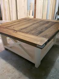 38 Square Coffee Table In Dark Walnut And Antique White Paint Love This Minus Coffee Table Farmhouse Rustic Square Coffee Table Modern Farmhouse Coffee Table