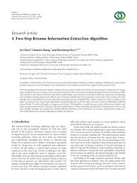 Generally curriculum vitae is prepared with the full details regarding the candidate. Pdf A Two Step Resume Information Extraction Algorithm