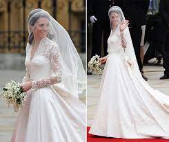 Top 10 Most Iconic Wedding Dresses Of History Top Wedding Dress Designers Famous Wedding Dresses Kate Middleton Wedding Dress