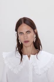 Poplin Blouse With Peter Pan Collar View All Shirts Blouses Woman Zara United Kingdom Peter Pan Collar Peter Pan Collar Blouse Poplin Blouse