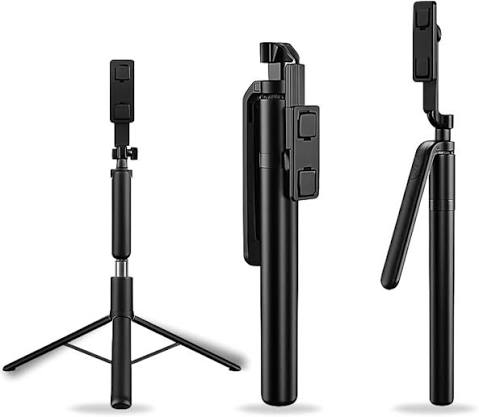 Travel-Ready 3-in-1 Selfie Stick Tripod 6 Feet with 360&deg; Rotation, Instant Bluetooth Clicker & Universal Phone Holder : Amazon.in: Electronics