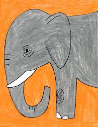 We left the tusk and toenails white and added. How To Draw An Easy Elephant Art Projects For Kids