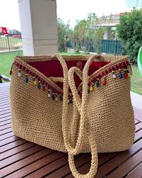 Made By Tubi On Instagram So Stylishly Both Beach And City Bag Which You Wanna Use Madebytubi Madewith Krose Canta Tig Isi Canta Bohem Canta