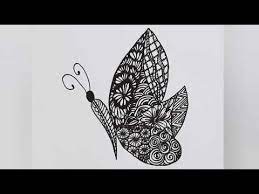 how to draw simple zentangle butterfly easy zentangle drawing رسم زخرفي زنتانجل فراشة youtube youtube art zentangle cool art