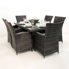 This La Garden Furniture Set Comes With A Rectangular Table With A Glass Top And Six Chairs With Rattan Garden Furniture Rattan Dining Table Furniture Ireland