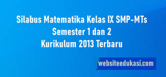 Silabus matematika kelas 9 2020/2021. Silabus Matematika Kelas 9 K13 Tahun 2021 2022