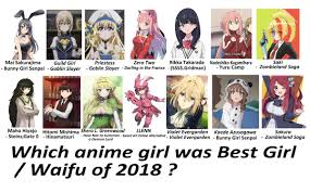 Anime and manga / anime waifus! Jmantime On Twitter Who Is The Best Anime Girl Of 2018 If You Want I Ll Make Fanart Of The One With The Most Votes Anime Manga Bunnygirlsenpai Swordartonline Zombielandsaga Violet Evergarden