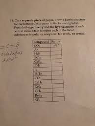 Solved: 11. On A Separate Piece Of Paper, Draw A Lewis Str... | Chegg.com