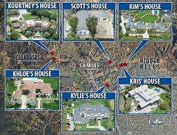 Kardashains Real Estate Aerial Photos Reveal Kim Kourtney Khloe Kylie And Kris La Mansions La Mansions Khloe Kardashian House Khloe