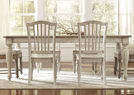 The set includes four dining side chairs with. Coventry Two Tone Weathered Driftwood Dover White Rectangular Dining Table W 1 18 Leaf Penland S Furniture
