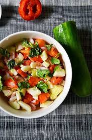 Kachumber Recipe Is Healthy Indian Vegetable Salad With Summer Fresh Vegetables Indian Spices And He Tomato Salad Recipes Indian Food Recipes Side Dishes Easy