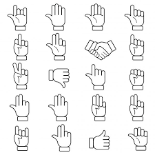 Hand Gestures And Sign Language Thin Line Icon Set Hand Gestures Line Hand Sign Isolated Vector Illustration Of Human Hands Hand Icons Line Icons Human Icons Human Icon Language Icon Line