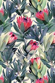 Colorful Fabrics Digitally Printed By Spoonflower Painted Protea Floral Extra Large Version Blue Art Prints Pattern Art Prints