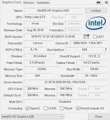 Intel Hd 620 Review Graphics Of 7th Gen Intel Core U Cpus Laptop Graphics
