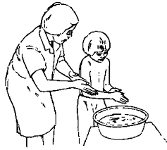 Print this coloring page and give it to preschoolers to color. Mother Teach Her Kid How To Washing Hand Coloring Pages Coloring Sun