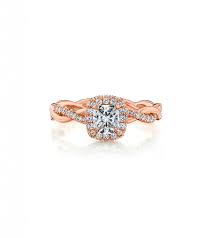 Rose gold is a popular engagement ring trend. 14k Rose Gold Diamond Halo With Twist Ring Setting Simone Son Huntington Beach Ca 714 964 4012