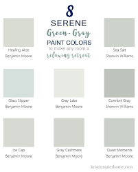 8 Serene Green Gray Paint Colors Kristin Maier Home Green Grey Paint Room Paint Colors Grey Paint Colors