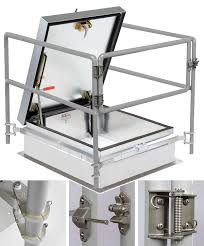 A type l roof hatch permits easier movement for maintenance personnel, tools and equipment from a full size stairway. Bilguard 2 0 Roof Hatch Railing System Bilco Uk