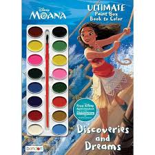 Coloring book with snow white, cinderella, aurora, ariel, belle, jasmine, pocahontas, mulan, tiana, rapunzel, merida, and moana and much more (great gift for disney princess coloring lovers). Disney Moana Paintbox Book Target