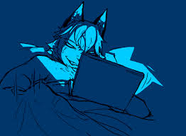 Rule 34 Dev - general:[blonde_hair blue_eyes bodily_fluids  clothing collar crying eyebrows eyewear fangs flannel  glasses hair jacket male pupils shirt slit_pupils solo  tears teeth topwear] artist:[gatobob ...