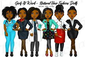 Girls At Work Fashion Girl Boss Clipart Natural Hair Black Etsy Fashion Clipart Natural Hair Styles Girl Clipart