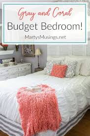 Let me walk you through our budget master bedroom makeover, and show you some before and after pics. Gray And Coral Bedroom Makeover Budget Tips And Tricks