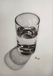 Draw the outline of the glass. 76 Water Glass Ideas Glass Still Life Art Water Glass