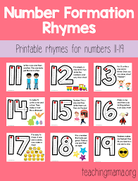 Number Formation Rhymes Teaching Mama