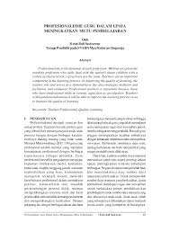 Pdf Profesionalisme Guru Dalam Upaya Meningkatkan Mutu Pembelajaran Jurnal Penjaminan Mutu Academia Edu