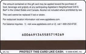 Maybe you would like to learn more about one of these? Gift Card Applebee S Applebee S United States Of America Applebee S Col Us App 004 2008b