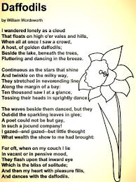 Daffodils Also Know As I Wandered Lonely As A Cloud By William Wordsworth Romantic Poems Poems By Famous Poets Daffodils Poem