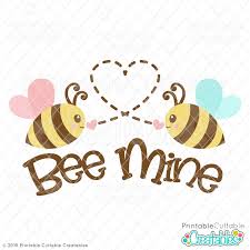 Download Valentine Bee Mine Free Svg File For Silhouette Cricut