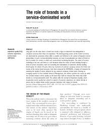 Job description brand managers use customer and trend research to create strategies that will change how people perceive the brand. Pdf The Role Of Brands In A Service Dominated World
