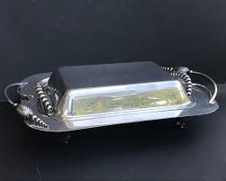 art deco server georg jensen style chafing dish lidded etsy unique items products pocket vase georg jensen