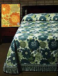 Woven by maine heritage weavers the graceful flower and swag pattern is created by pulling loops of yarn through the cotton back. Vintage 1970s Bedspreads Soft Retro Home Decor You May Remember Snuggling Under Click Americana