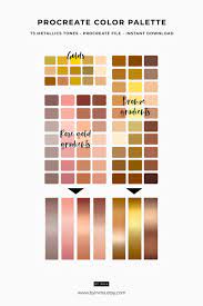 Procreate Palette Metallic Gradients 73 Gold Swatches Bronze Color Palette Procreate Palette Gold Color Palettes